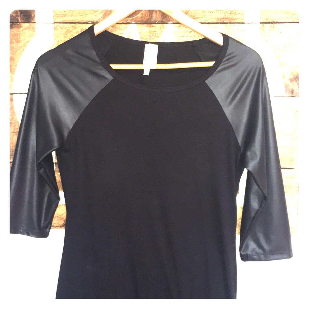 Faux Leather Sleeve Dress